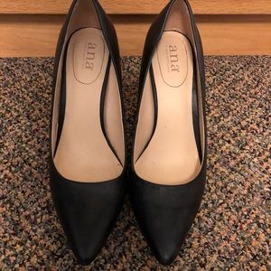 Black leather heels